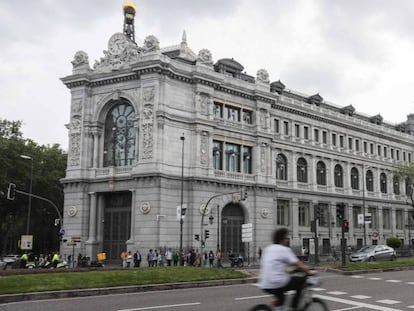 Fachada del Banco de España, en Madrid.