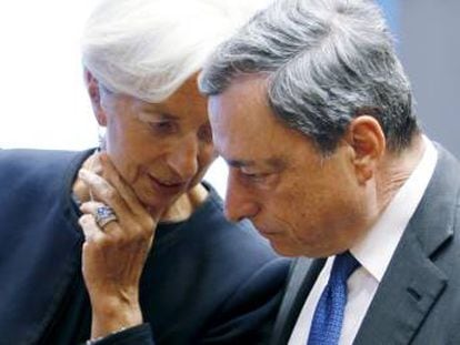 La directora del FMI, Christine Lagarde, que sucederá al presidente del BCE, Mario Draghi. 