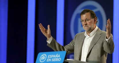 Mariano Rajoy durante un mitin.