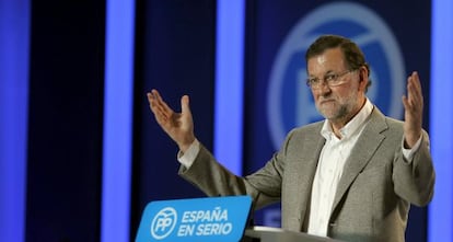 Mariano Rajoy durante un mitin. 