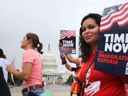 Protesta per la reforma migratòria davant el Capitoli a Washington.