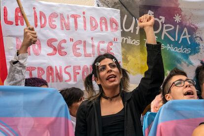 Manifestación convocada por la Plataforma Trans el pasado mes de octubre en Madrid.