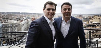 Albert Rivera con Mateo Renzi, este martes en Roma.