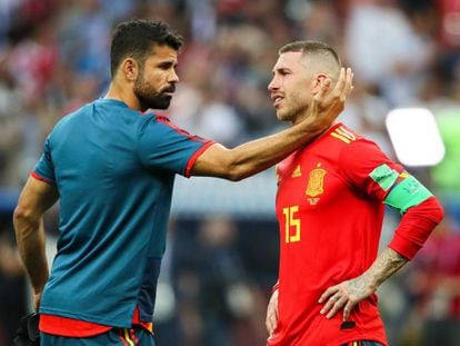 Costa y Ramos, tras la eliminación de España.