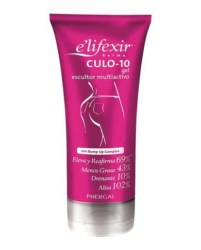 Gel dermo-escultor Culo-10 de E'lifexir, 11,85 euros. Es un producto mutiactivo que te ayudará a elevar los glúteos y a esculpir tu figura.