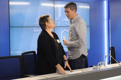 Rueda de prensa de Oskar Matute y Belen Arrondo sobre presupuestos del Gobierno vasco.