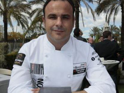 Ángel León con su premio Chef Millesime en Sevilla.