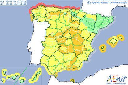 Prácticamente toda España se encuentra en alerta.