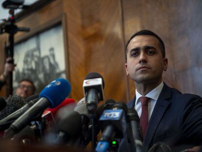 El vicepresidente del Gobierno italiano y líder del Movimiento 5 Estrellas (M5S), Luigi Di Maio, tras los resultados de las elecciones europeas de 2019.