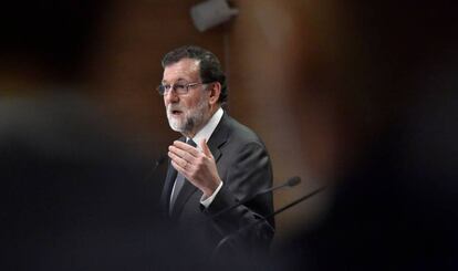 Mariano Rajoy durant una conferència de premsa.