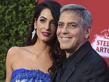 Amal y George Clooney el pasado 22 de octubre en Los &Aacute;ngeles.