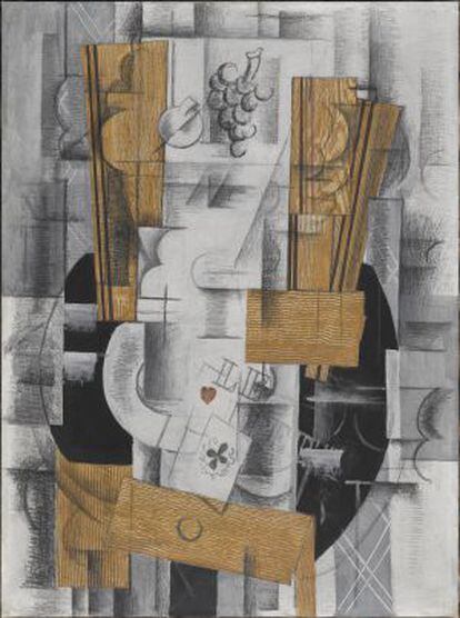El cuadro de Braque 'Compotier et cartes'.