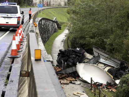 Accidente de tráfico en Irún (Gizpuzkoa), el pasado noviembre.