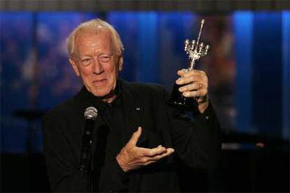 Max von Sydow, ayer en San Sebastián tras recibir el Premio Donostia.