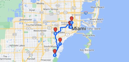 El trazado de Miami hace cualquier itinerario algo comodo y realizable.