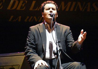 El cantaor Miguel Ortega, en la anterior edición del festival de cante de Las Minas, en La Unión (Murcia).