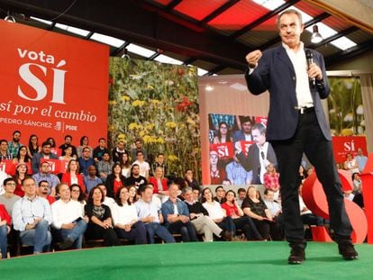 Rodr&iacute;guez Zapatero, en un mitin de campa&ntilde;a en Valladolid.