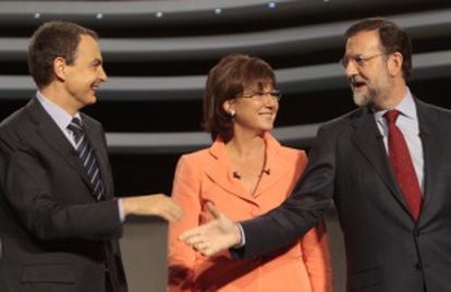 Segundo debate Zapatero Rajoy, con Olga Viza.