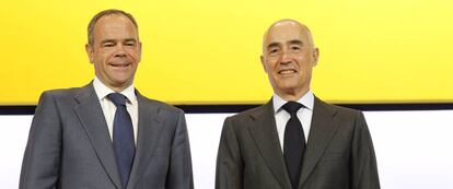 Iñigo Meirás, consejero delegado de Ferrovial, y Rafael Del Pino, presidente de la constructora.