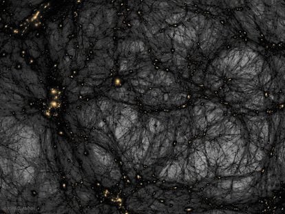 Filamentos de materia oscura creados en simulaciones numéricas
