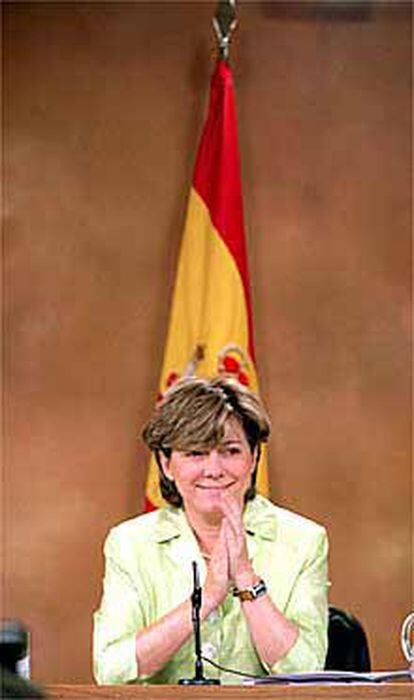 Pilar del Castillo en el Consejo de Ministros de ayer.
