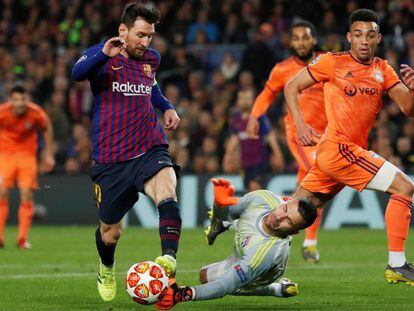 Messi sortea a Anthony Lopes