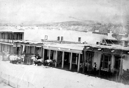 Plaza de Santa Fe en 1866.