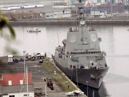 La fragata de la Armada española 'Mendez Núñez' atracada en Ferrol, en una imagen de archivo.