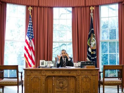 Barack Obama, en el Despacho Oval de la Casa Blanca. 