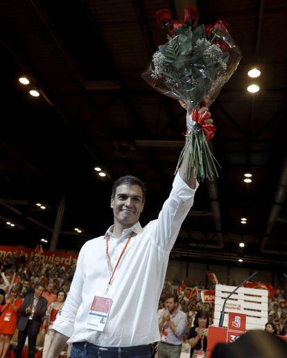 Pedro Sánchez, durante el acto de clausura del Congreso Federal del partido, este domingo.