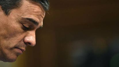 Pedro Sánchez, durante su intervención en el debate de investidura este jueves.