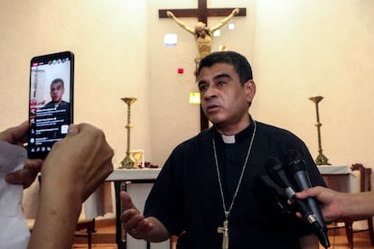 El obispo Rolando Álvarez, el 20 de mayo de 2020 en Managua.