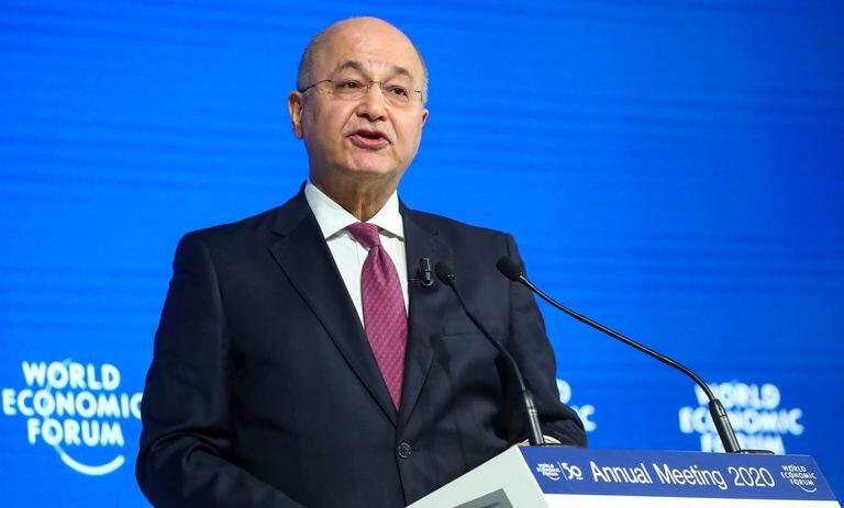 El presidente iraquí, Barham Salih, en enero en Davos.