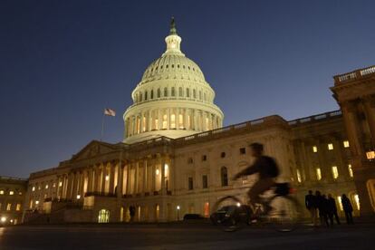 Vista del Capitolio esta madrugada.