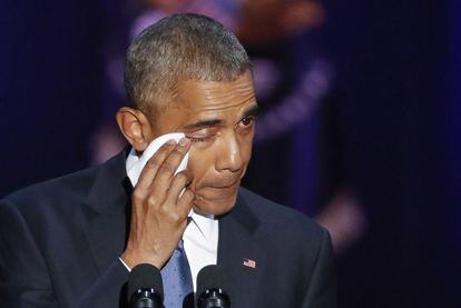 Barack Obama, durante su discruso de despedida.