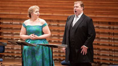 Christine Goerke y Stuart Skelton durante la versión de concierto del segundo acto de 'Tristán e Isolda'.