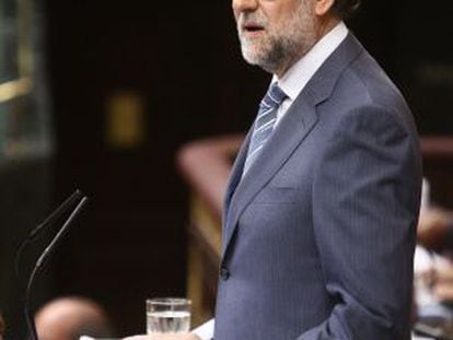 El líder del PP, Mariano Rajoy, en el Congreso de los Diputados