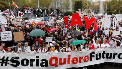Manifestación en Madrid de la España vaciada, el 31 de marzo de 2019.
