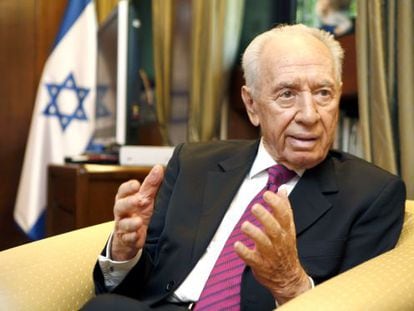 El presidente de Israel, Sim&oacute;n Peres, durante la entrevista mantenida con EL PA&Iacute;S el 13 de junio de 2013.