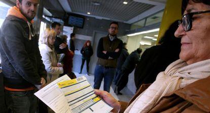 Una oficina de Correos en Madrid, el pasado 10 de diciembre.