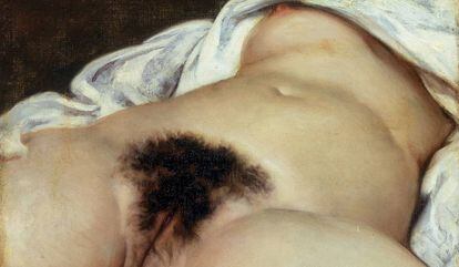 'El origen del mundo' (1886), obra del pintor Gustave Courbet que se exhibe en el Museo de Orsay en Paris.