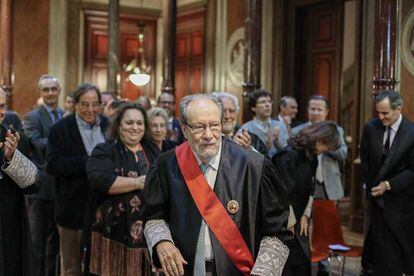 Del Castillo, en 2015 cuando recibió en Barcelona la Gran Cruz al Mérito al Servicio de la Abogacía. 