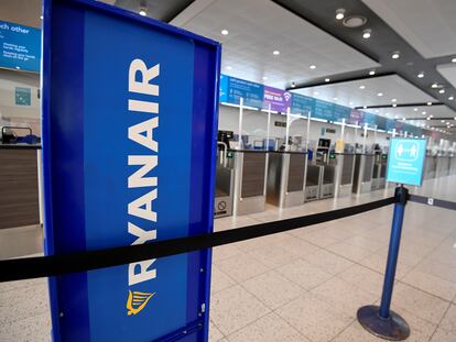 Un mostrador de Ryanair.