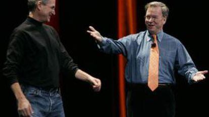 Steve Jobs y Eric Schmidt.