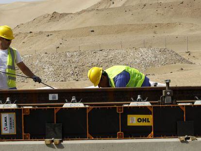 Vista de las obras del proyecto del tren de alta velocidad, en las proximidad que unir&aacute; La Meca con la ciudad de Medina.