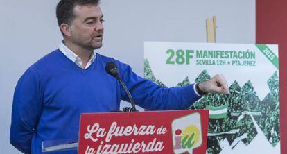 El coordinador general de IU, Antonio Maíllo, en Sevilla.