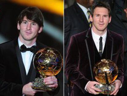 Messi, con sus cuatro galardones.