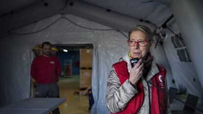 Pruebas de despliegue del equipo Start de emergencias de la AECID el pasado febrero en Madrid.