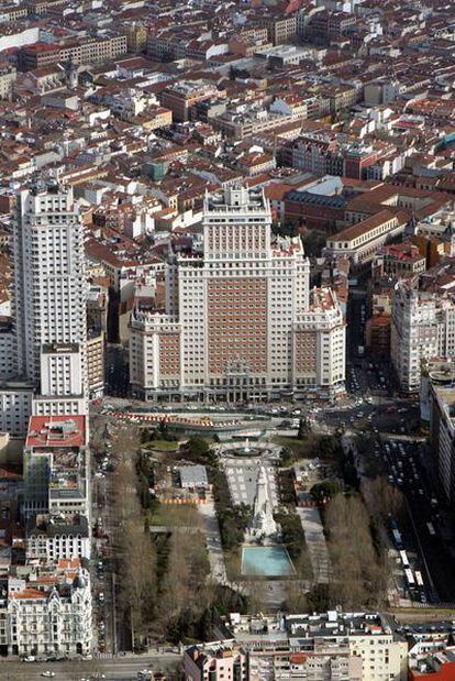 Vista aérea de la plaza de España.