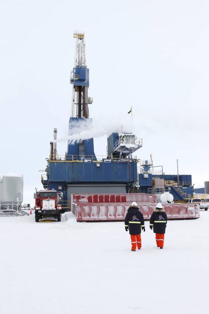 Plataforma de Repsol en Alaska,el mayor hallazgo de hidrocarburos en EE UU en 30 años, anunciado en marzo pasado.